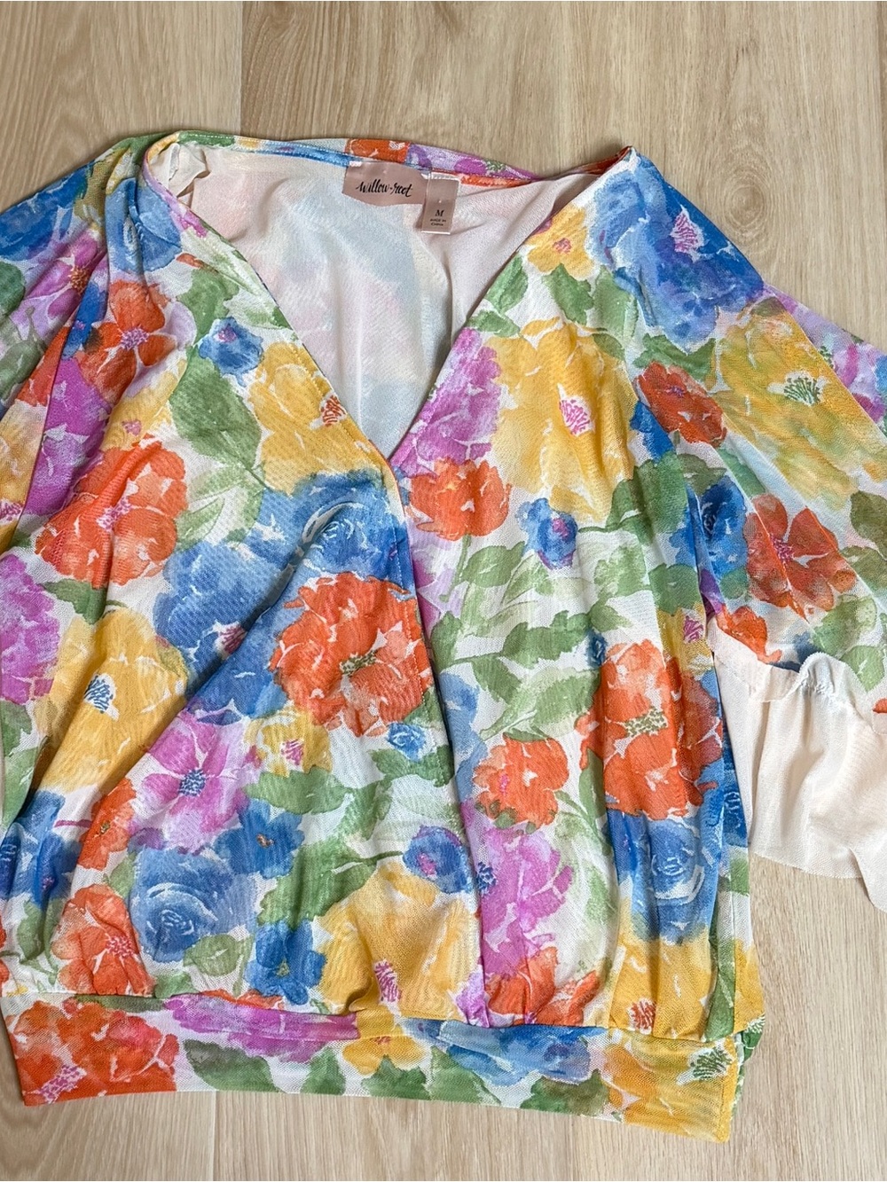 Wellness Street Floral V-Neck Elastic-Hem Tunic - Multicolor